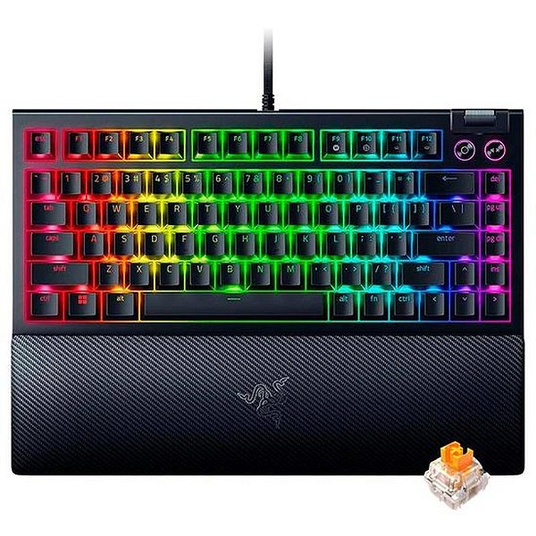 Teclado Mecânico Gamer Razer Blackwidow V4 75% RGB USB - Preto (Modelo RZ03-05000200-R3U1)