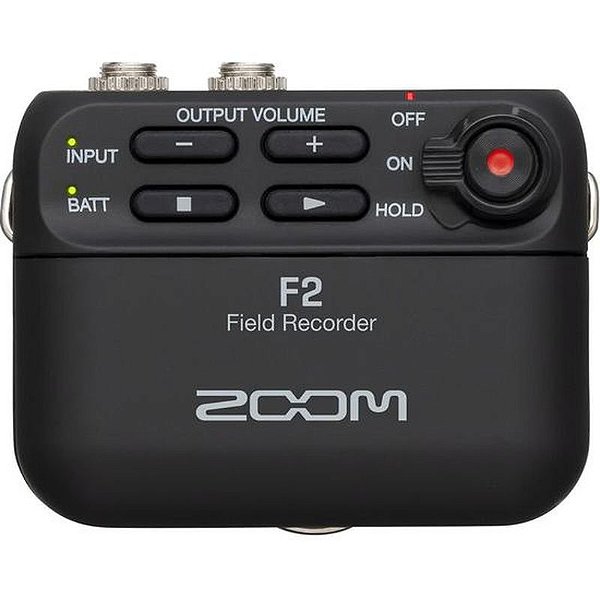 Gravador Digital Portátil Zoom F2 - Modelo Preto Para Vídeos E Áudios Profissionais