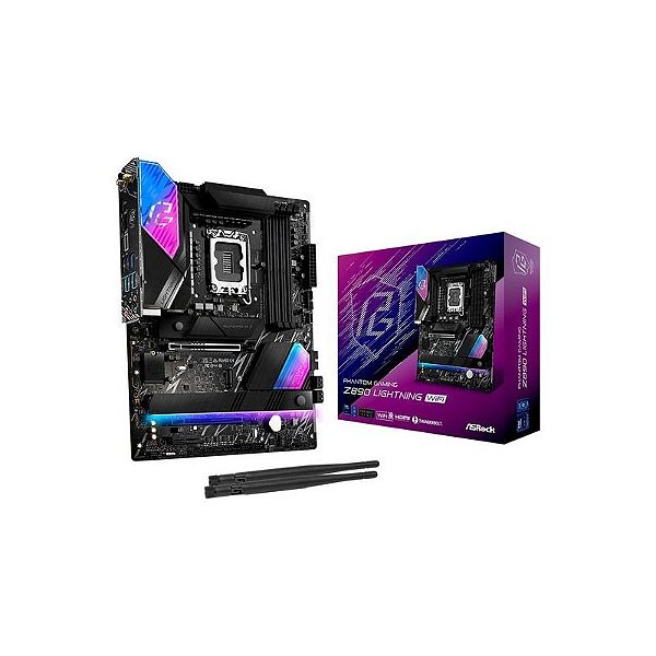 Placa Mãe Asrock Z890 Lightning Wi-Fi, 4 Slots DDR5, Soquete LGA 1851, Chipset Intel Z890 ATX