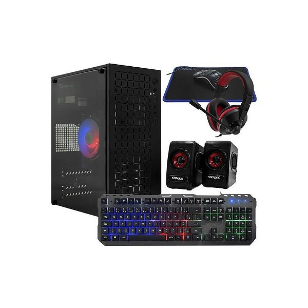 PC Gamer Intel Core i3 7100T, 16GB RAM, 240GB SSD, Geforce GT730, Kit Gamer - Preto