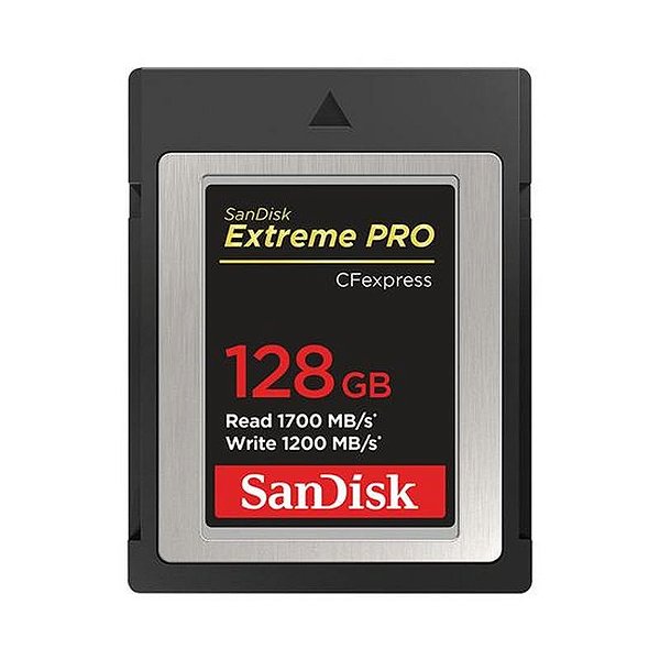 Cartão de Memória CFexpress SanDisk Extreme Pro Tipo B 128GB 1700MB/s leitura, 1200MB/s gravação