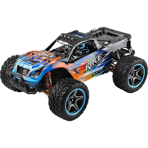 Veículo Off-Road WLtoys 1/10 RTR 4WD 2.4GHz - Velocidade Máx de 55km/h