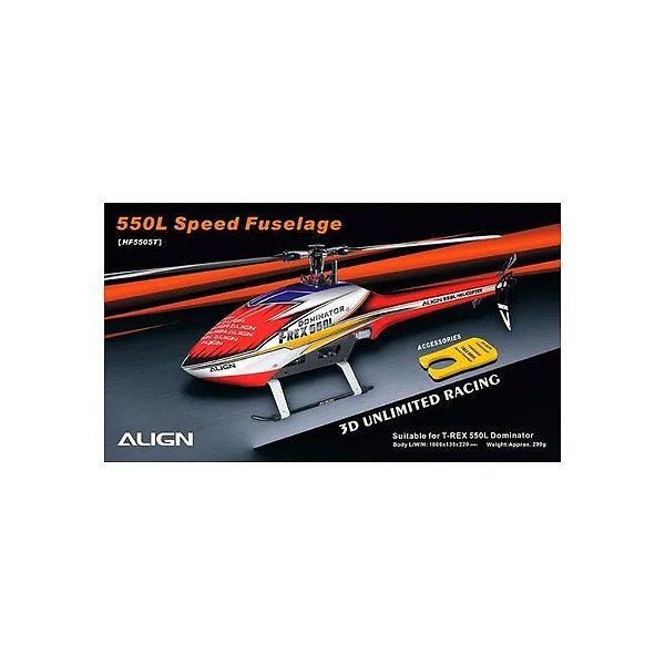 Fuselagem Vermelha para Helicóptero Modelismo TR550L - HF5505T
