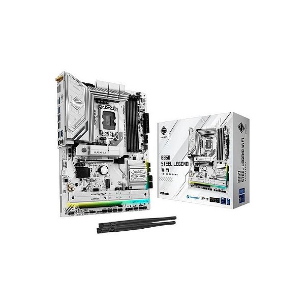 Placa Mãe Asrock B860 Steel Legend WiFi - ATX, 4XDDR5, Soquete LGA 1851, Chipset Intel B860