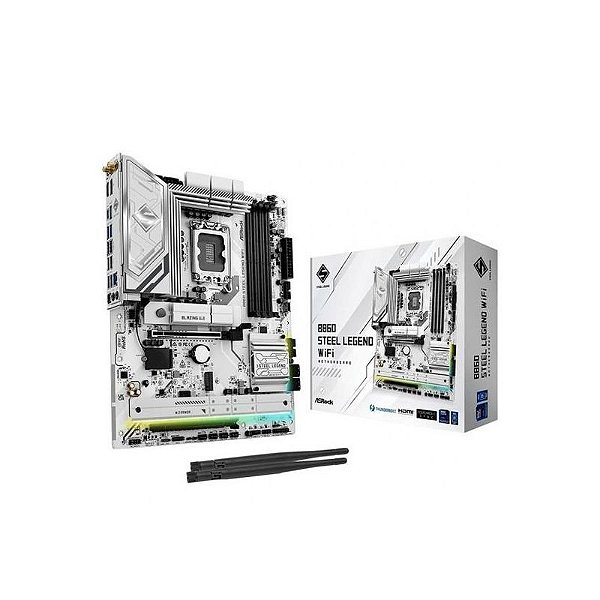 Placa Mãe Asrock B860 Steel Legend Wi-Fi, DDR5, Soquete 1851, M.2