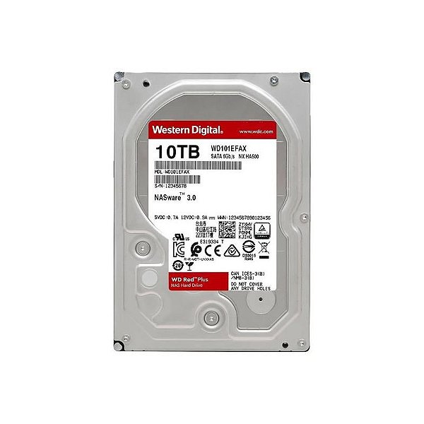 HD Western Digital 10TB Red Plus NAS SATA 3 7200RPM - WD101EFBX (Garantia Brasil)