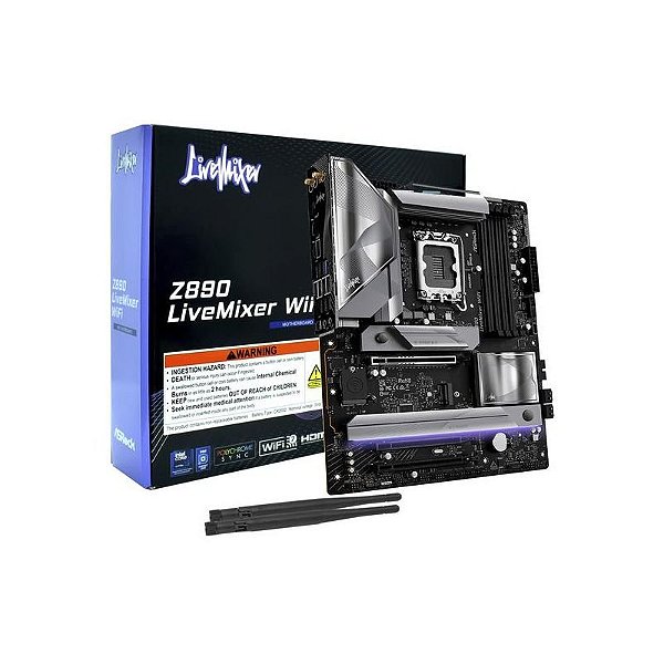 Placa Mãe Asrock Z890 Livemixer Wi-Fi LGA 1851 com Suporte DDR5