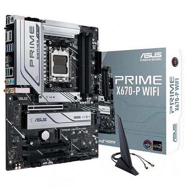 Placa Mãe Asus Prime X670-P - Chipset AMD, Socket AM5, DDR5, Wi-Fi, HDMI, ATX