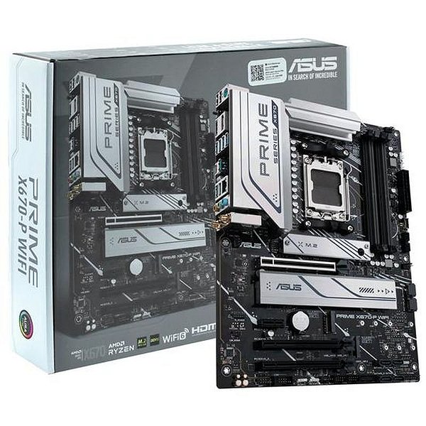 Placa Mãe Asus Prime X670-P Wi-Fi AM5 DDR5 - Performance e Conectividade Avançadas