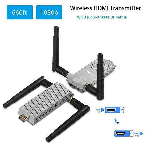 Transmissor De Áudio E Vídeo Wireless Measy 656 200M