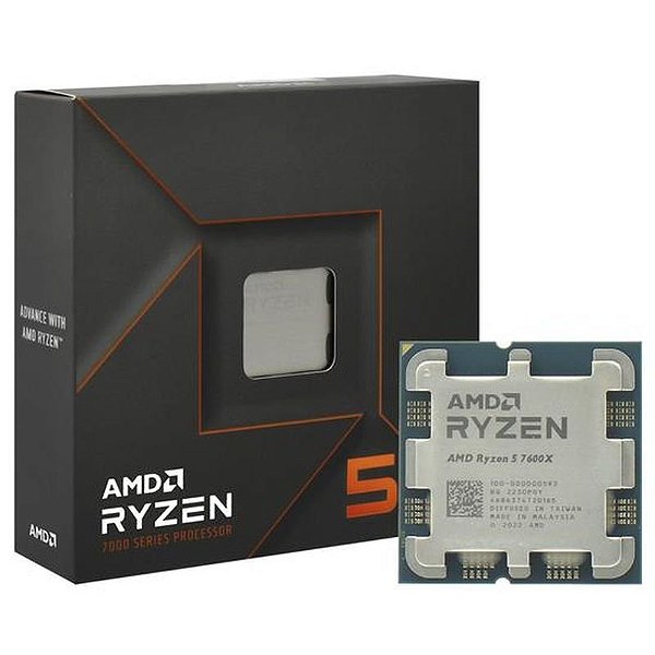 Processador AMD Ryzen 5 7600X AM5 - 4.7GHz, 38MB de Cache, Alto Desempenho