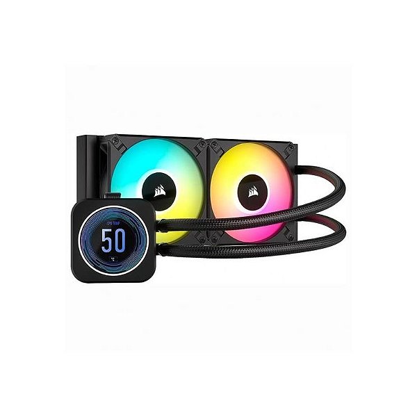 Cooler d'Água Corsair Icue H100I Elite LCD XT RGB 240MM - AMD/Intel - Preto