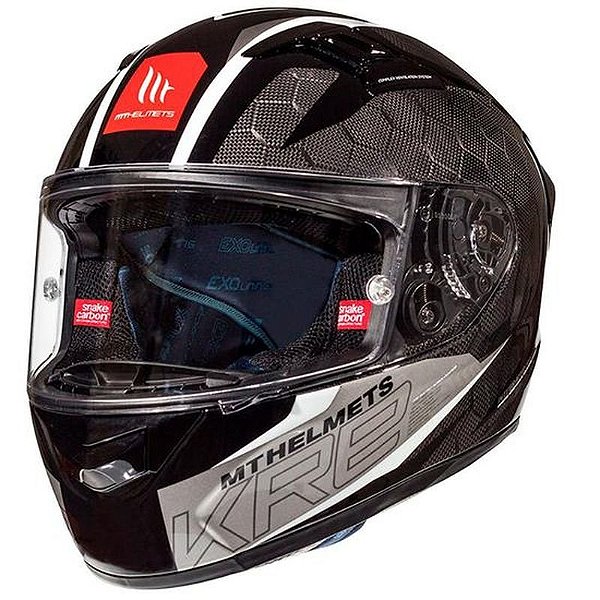 Capacete Mt Helmets Kre Snake Carbono 2.0 A0 Fechado Tamanho Xxl Gloss Vermelho