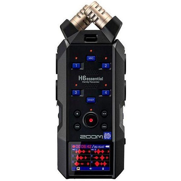 Gravador Zoom H6ESSENTIAL com Função de Zoom Profissional