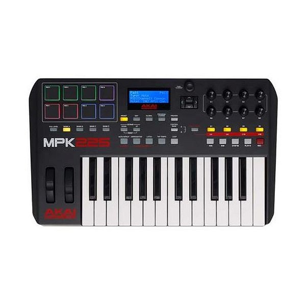 Controlador MIDI Akai MPK225 - Teclado e Pad para Produção Musical Profissional