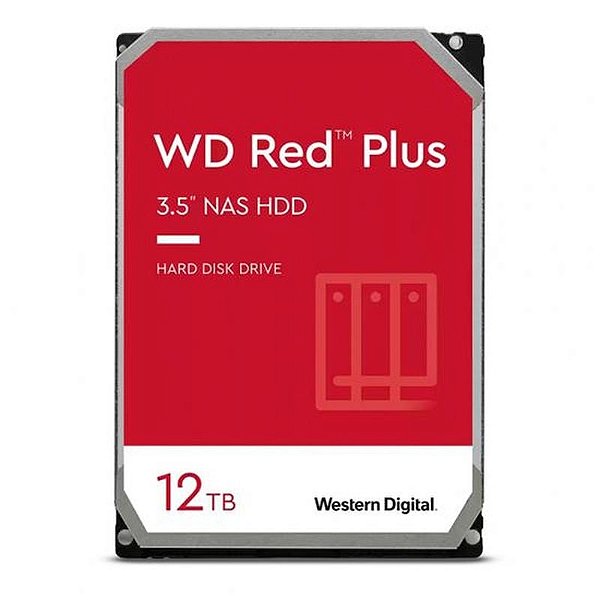 HD SATA3 12TB WD Red Plus NAS - Armazenamento de Dados de Alto Desempenho