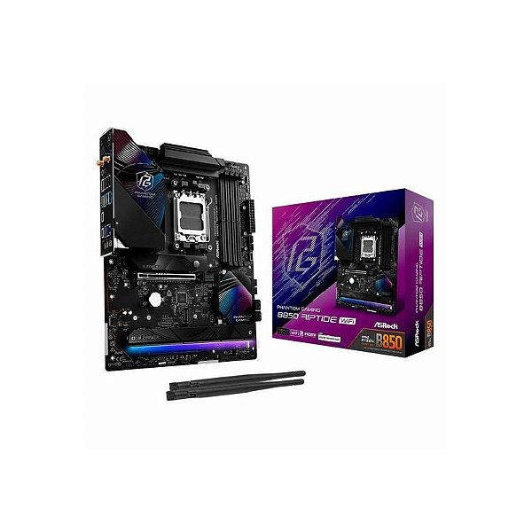 Placa Mãe Asrock B850 Riptide Wi-Fi ATX - 4x DDR5, Socket AM5, Chipset AMD B850