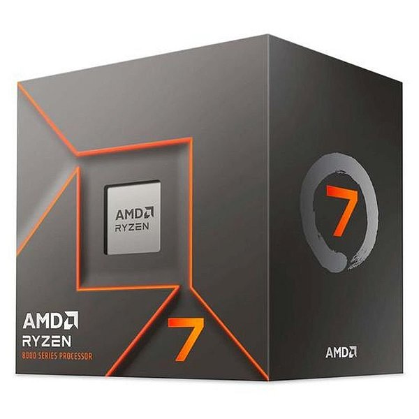 Processador AMD Ryzen 7 8700F AM5, 8 Núcleos, 16 Threads, até 5.0GHz, Cache 24MB