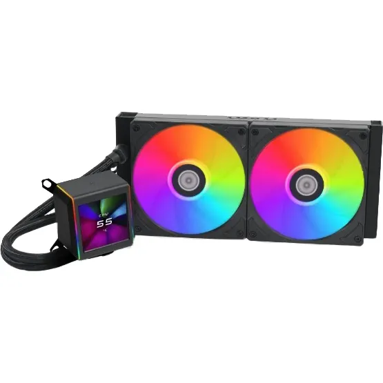 Cooler CPU Lian Li GA II LCD 280 ARGB Ga2ALCD28B Preto - Dissipador de Calor para Processador com Iluminação RGB