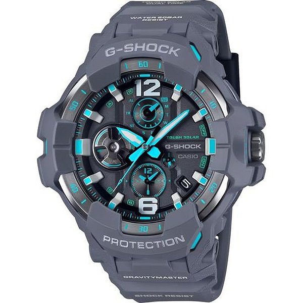 Relógio Inteligente Casio G-Shock Gr-B300-8A2Dr Masculino Analogico - Cinza E Azul Celeste