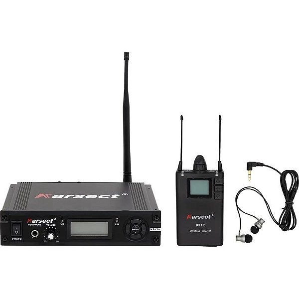 Monitor Sem Fio PLL/UHF Karsect KP1R/KP1TA - Sistema de Áudio Profissional