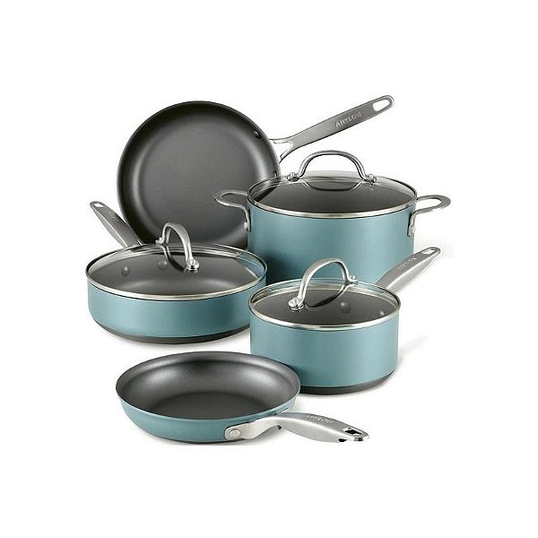 Conjunto de Panelas Anolon 85132 Inoxidável Antiadherente Teal 8 Peças Tripla Camada