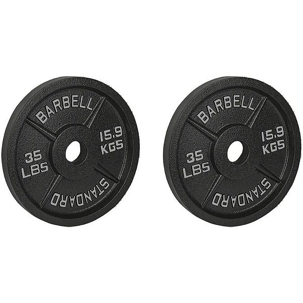 Discos Olímpicos Rogue Black 35Lbs (Par) - Halteres para Treinamento de Força