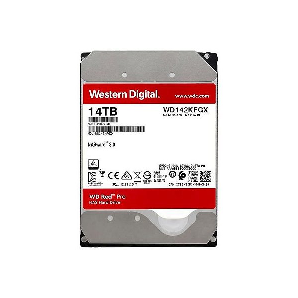 HD Western Digital 14TB WD Red Pro NAS 3.5 SATA 3 - WD142KFGX (Garantia Brasil)