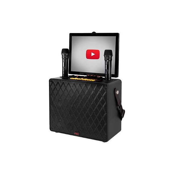 Caixa de Som Ninja NJ-2A2 - Bluetooth/Wi-Fi - 60W RMS - 2 Microfones e Tela de 14 - Preto