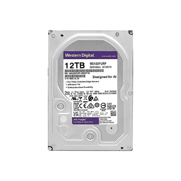 HD Western Digital 12TB WD Purple Pro SATA 3 7200RPM - Garantia Brasil