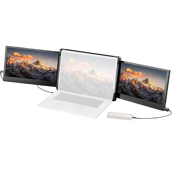 Ofiyaa P2: Monitor Portátil Dobrável com Dupla Tela de 12" para Notebook