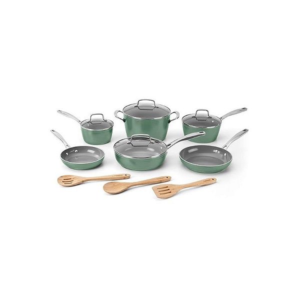 Conjunto de Panelas Cuisinart 53G-13SG Antiaderentes de Cerâmica Verde - 13 Peças