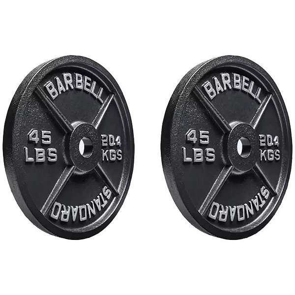 Discos de Halter Olímpico Rogue Black 45Lbs (Par)