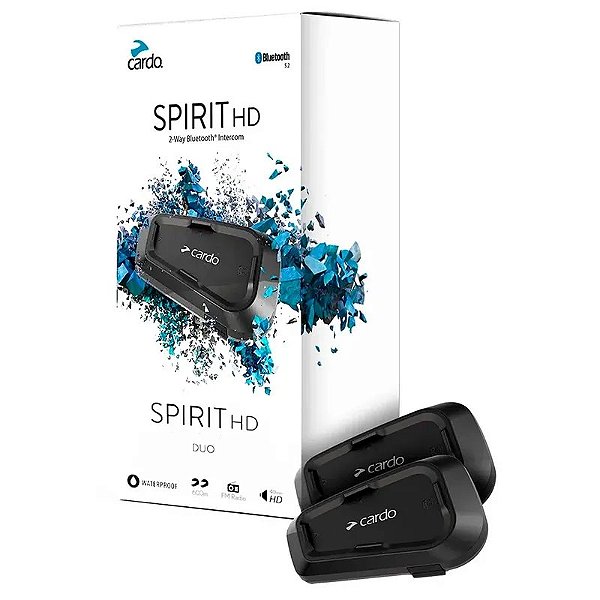 Intercomunicador Cardo Spirit HD Duo Bluetooth 5.2 - Comunicação Sem Fios Avançada