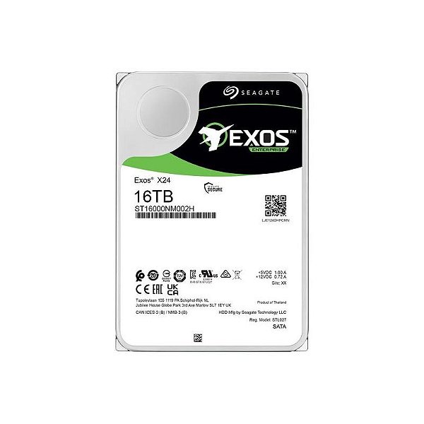 Disco Rígido Seagate Exos X24 16TB 7200RPM SATA 3 para Servidores - Garantia BR