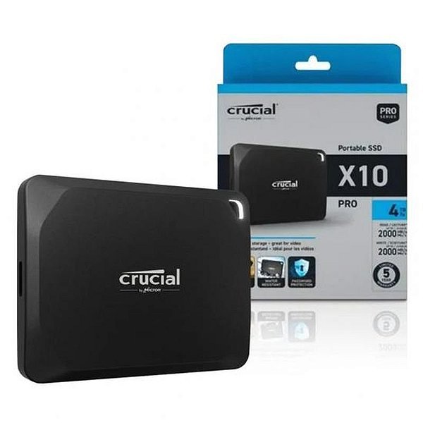 SSD Externo HD 4TB Crucial X10 Pro CT4000X10PROSSD9 2100MB/s GEN2X2