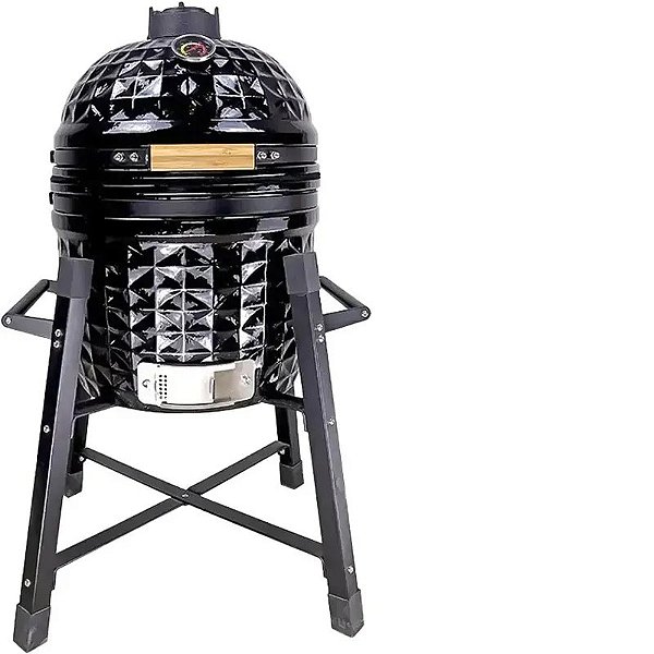 Churrasqueira Kamado De Cerâmica Auplex 15" - Preta, Grill De Alto Desempenho