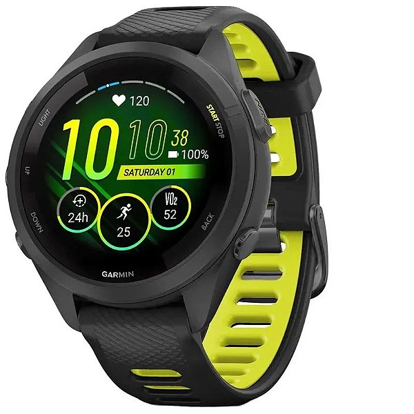 Relógio Garmin Forerunner 265S Gps Bluetooth - Preto - Acompanhamento Esportivo Avançado
