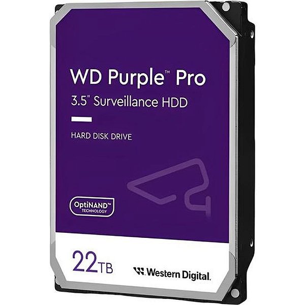 Disco Rígido Wd Purple Pro Interno 22 Tb - Ideal Para Vigilância E Armazenamento De Dados