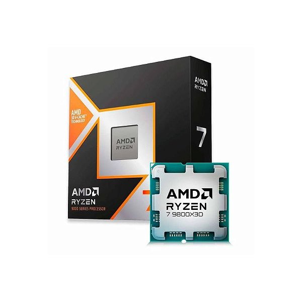 Processador AMD Ryzen 7 9800X3D AM5 8 Núcleos 16 Threads Até 5.2GHz Turbo 104MB Cache