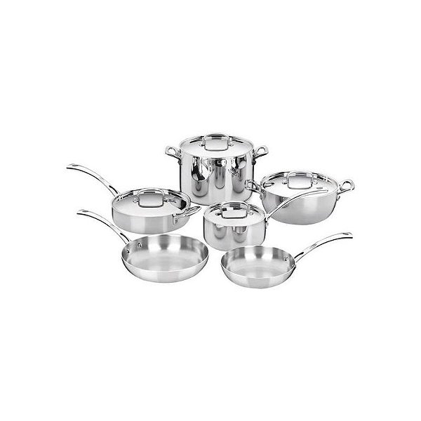 Conjunto de Panelas Indução Cuisinart FCT-10 - 10 Peças em Aço Inoxidável Klasse Française