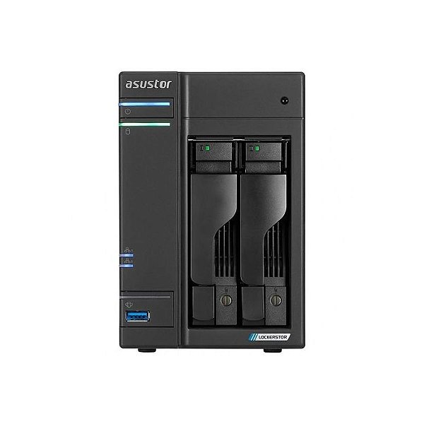 Servidor NAS Asustor Lockerstor 2 AS6602T - 2 Baías, 4GB, USB 3.2, Processador QC