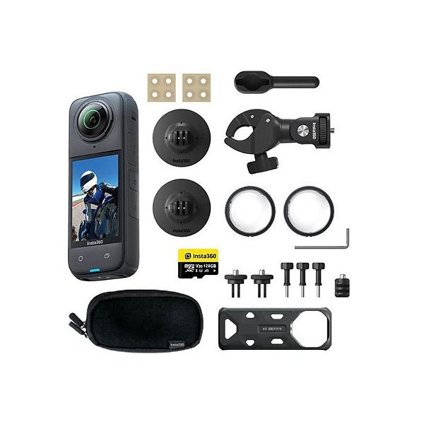 Kit de Ação INSTA360 X4 para Motocicletas com Acessórios Inclusos