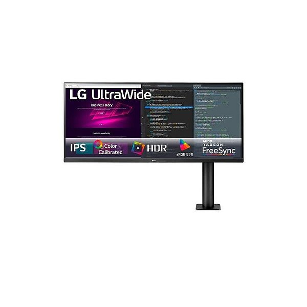 Monitor LG Ultrawide 34WN780B 34 WQHD 75Hz LED Preto para Trabalhos e Entretenimento