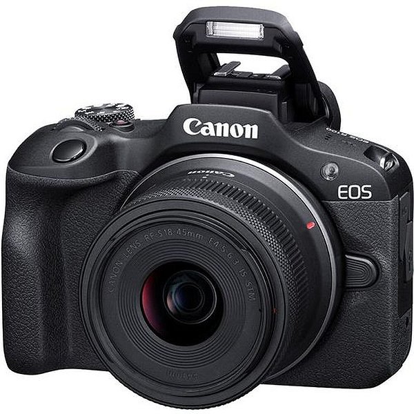 Câmera Digital Canon EOS R100 18MP com Lente 18-45mm e Conexão Wi-Fi - Cor Preta