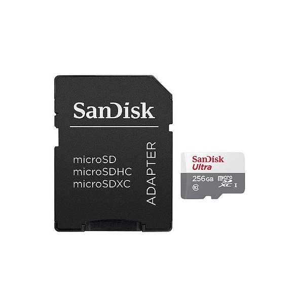 Cartão Micro SD Sandisk 256GB Classe 10 - Velocidade 100MB/s