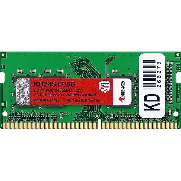 Memória RAM DDR4 8GB Keepdata 2400MHz para Notebook - KD24S17/8G