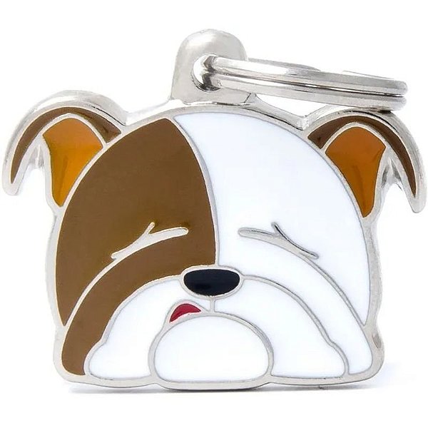 Placa de Identificação Canina Bulldog Inglês - MyFamily Friends