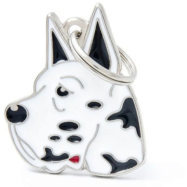 Placa de Identificação para Cão Dogue Alemão Arlequim