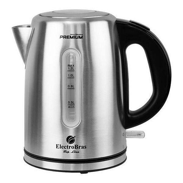 Jarra Elétrica Premium Electrobras 1.2L 2200W 220V Prata e Preto EBJE-03